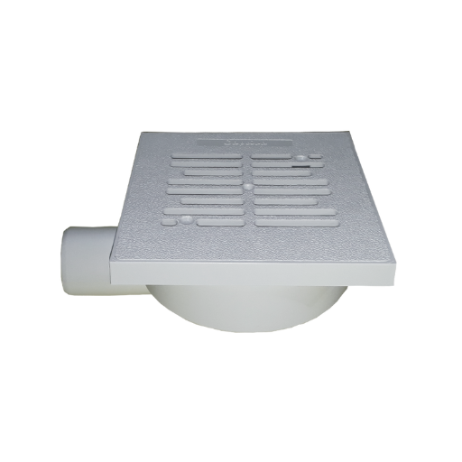 SIPHON DE SOL COUDE (15X15) BLONC